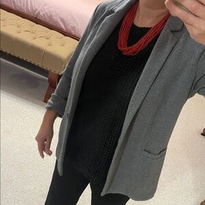 Chic Gray Women's Suit Jacket